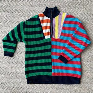 HAMPTON SWEATER CABANA STRIPE MULTI - STAUD